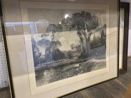 Print of The Millers Meadow by Alfred East & another